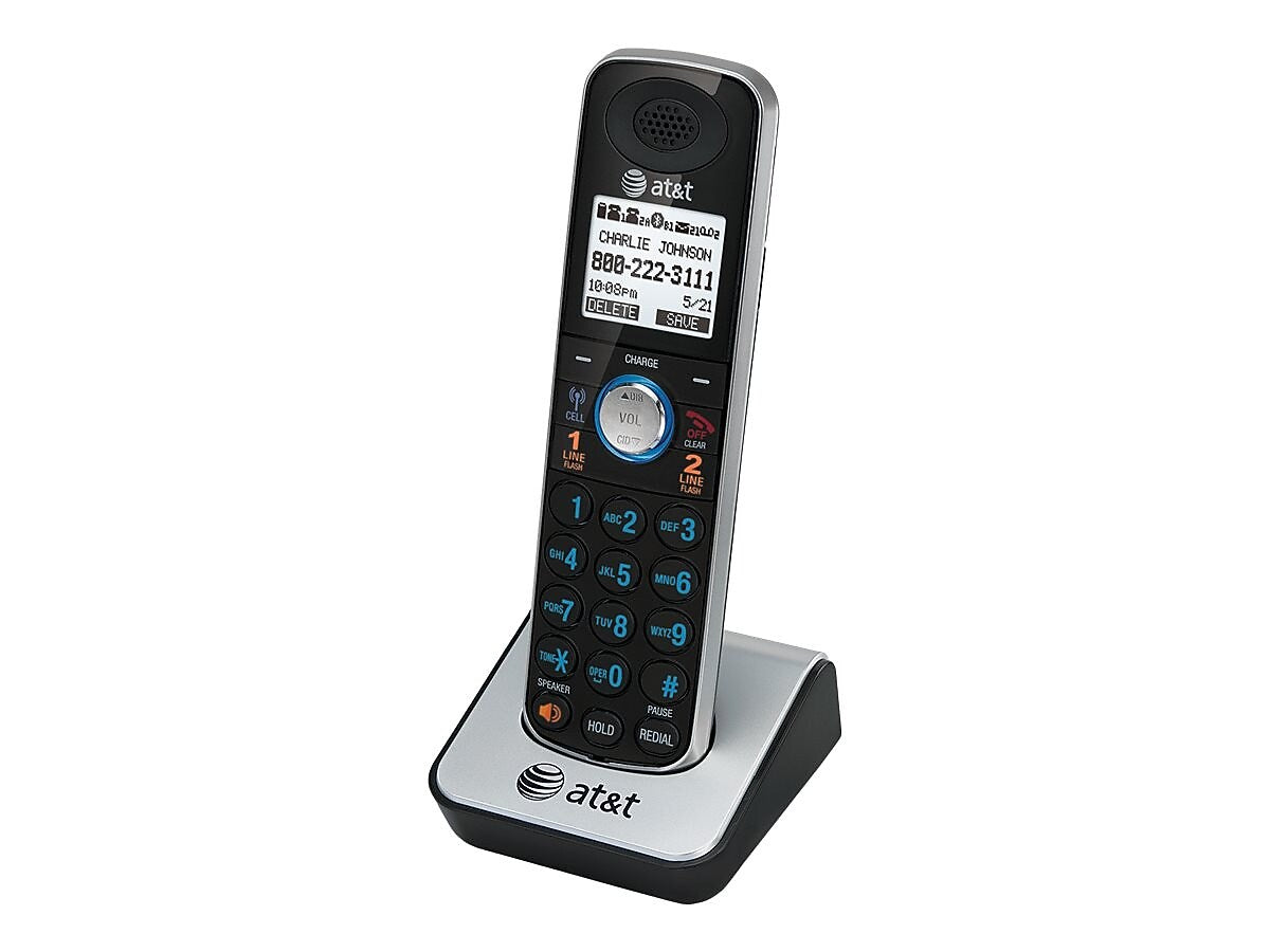 AT&T TL86009 2-Line Cordless Expansion Phone for TL86109, Silver/Black