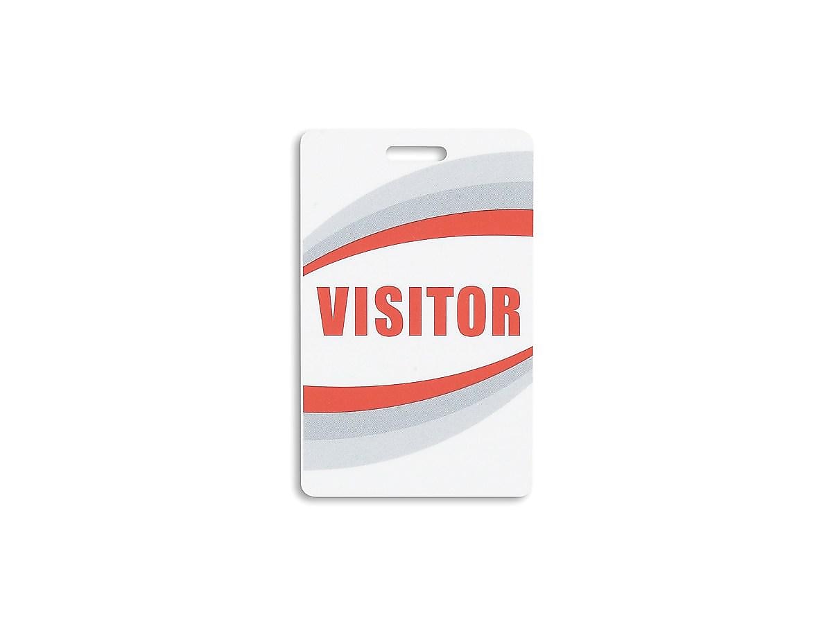 IDville Visitor Lanyard ID Cards, Red, 25/Pack (134402931)