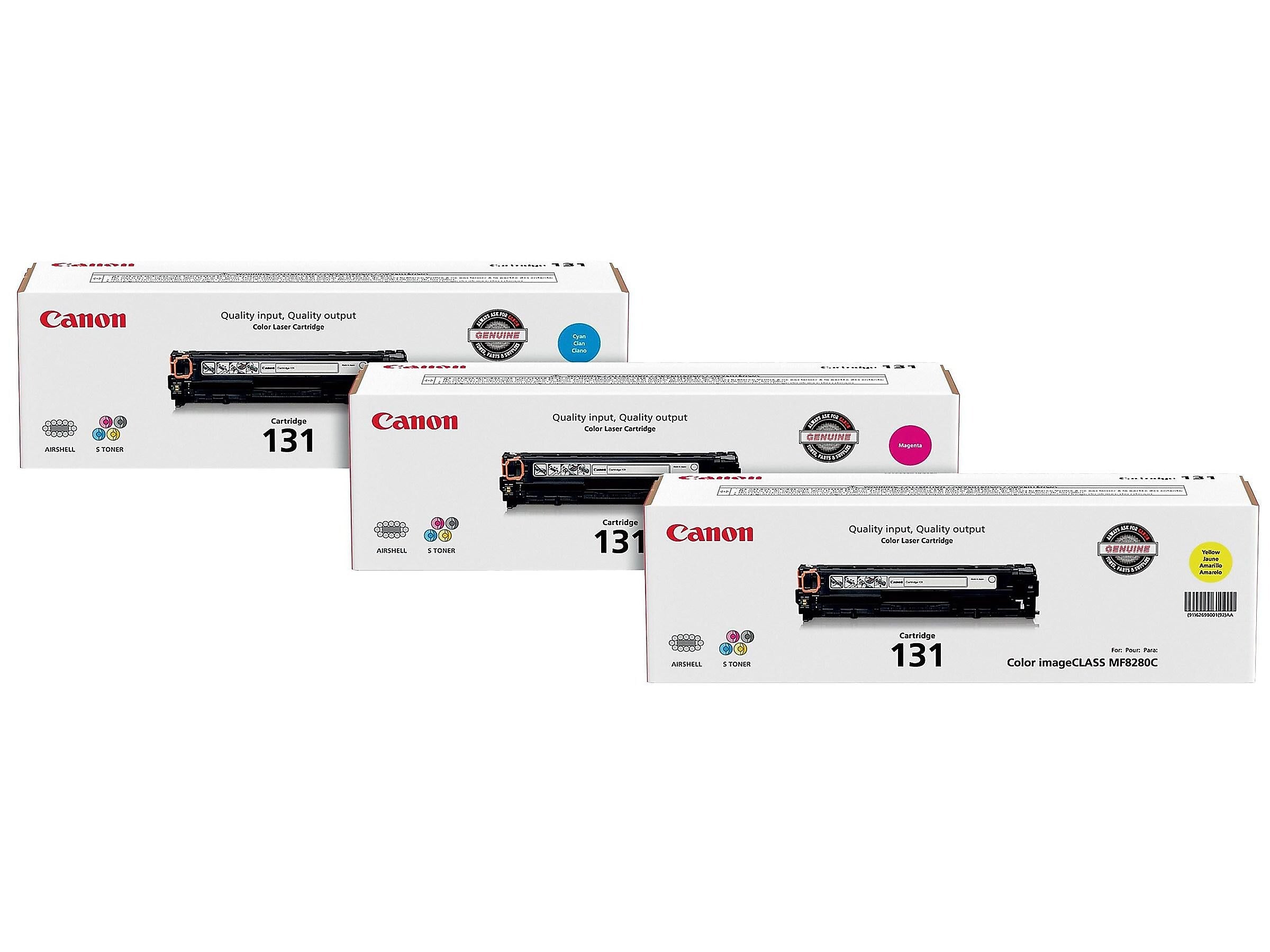 Canon 131 Cyan/Magenta/Yellow Standard Yield Toner Cartridge, 3/Pack