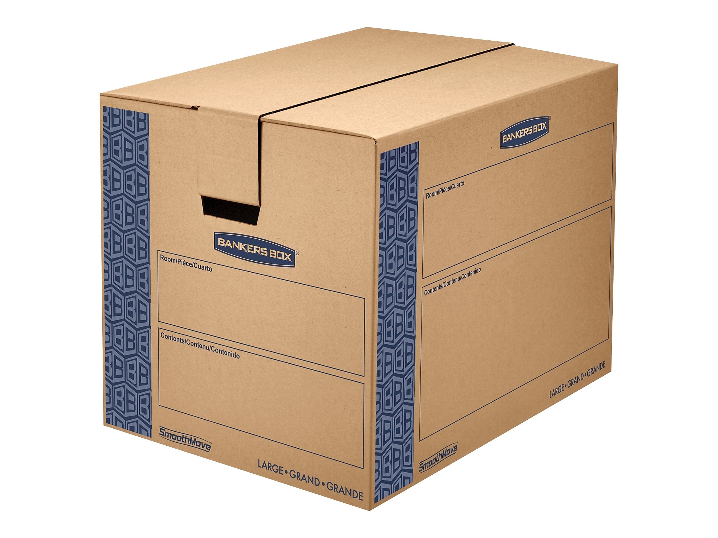 Bankers Box® SmoothMove 24" x 18" x 18" Moving Box, Blue/Kraft, 6/Bundle (0062901)