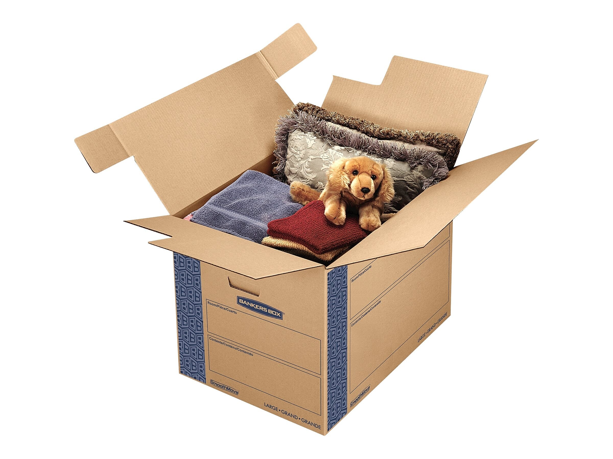 Bankers Box® SmoothMove 24" x 18" x 18" Moving Box, Blue/Kraft, 6/Bundle (0062901)