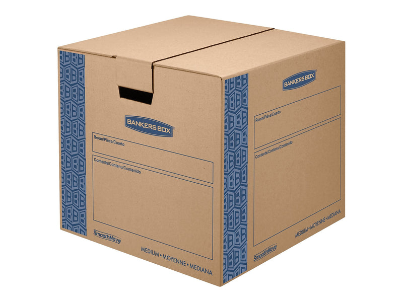 Bankers Box® SmoothMove 18" x 16" x 18" Moving Box, Blue/Kraft, 8/Bundle (0062801)