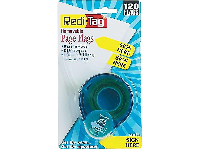 Redi-Tag Sign Here Flags, Yellow, 1.88" Wide, 120/Pack (81014)