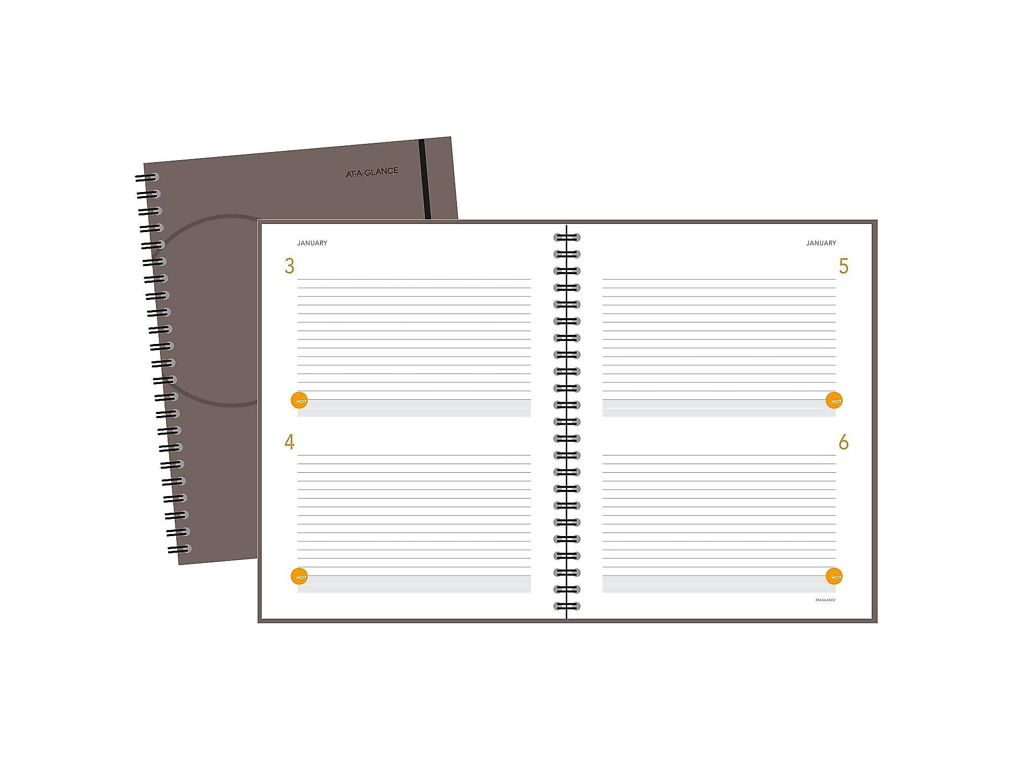 AT-A-GLANCE Plan. Write. Remember. 8.38" x 11" Daily Planner, Gray (80620430)