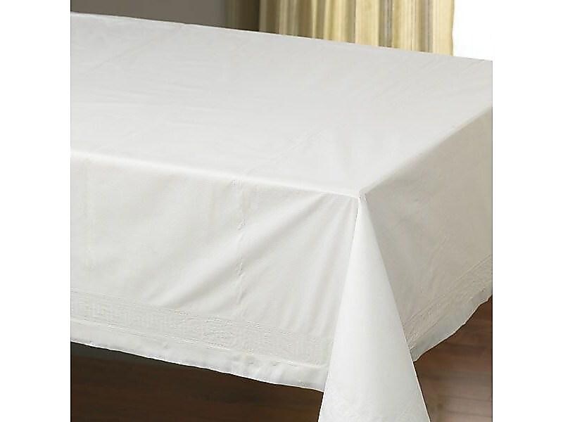 Hoffmaster 108"W x 54"D Solid Tablecovers, White, 25/Carton (210130)