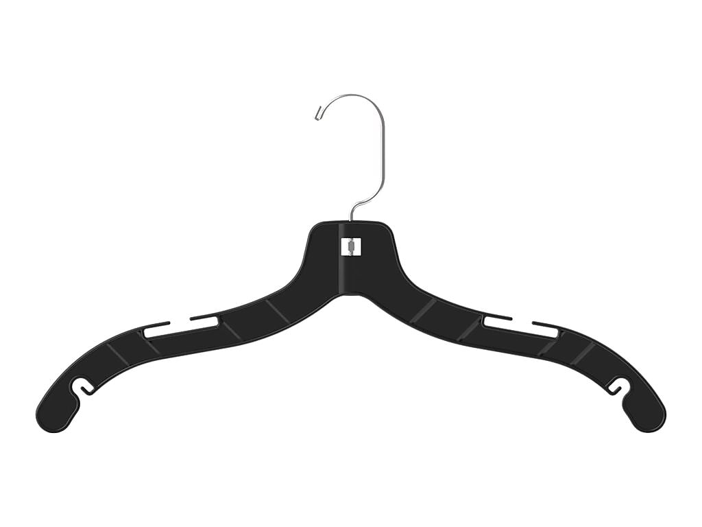 Mainetti Plastic Clothes Hangers, Black, 100/Box (5600SBX001NS)