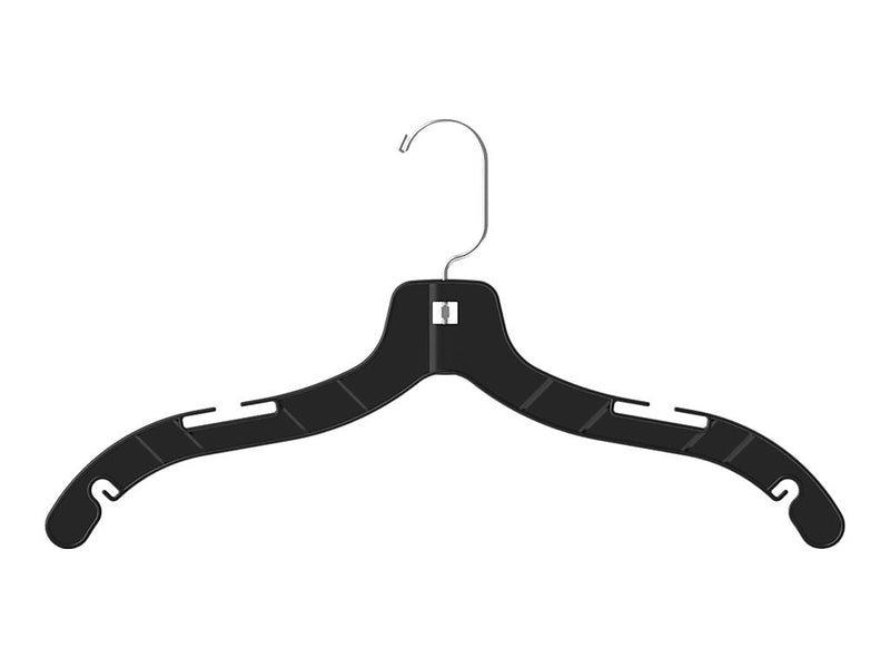 Mainetti Plastic Clothes Hangers, Black, 100/Box (5600SBX001NS)