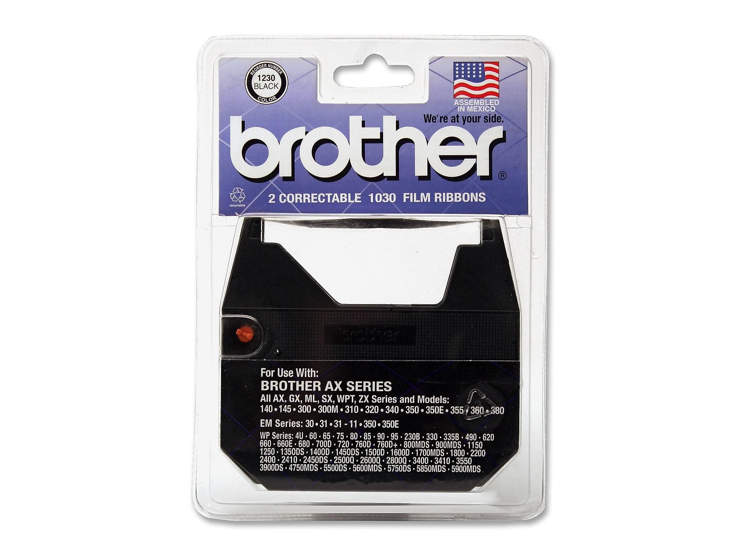 Brother 1230 Typewriter Ribbons, Black, 2/Pack (1230)