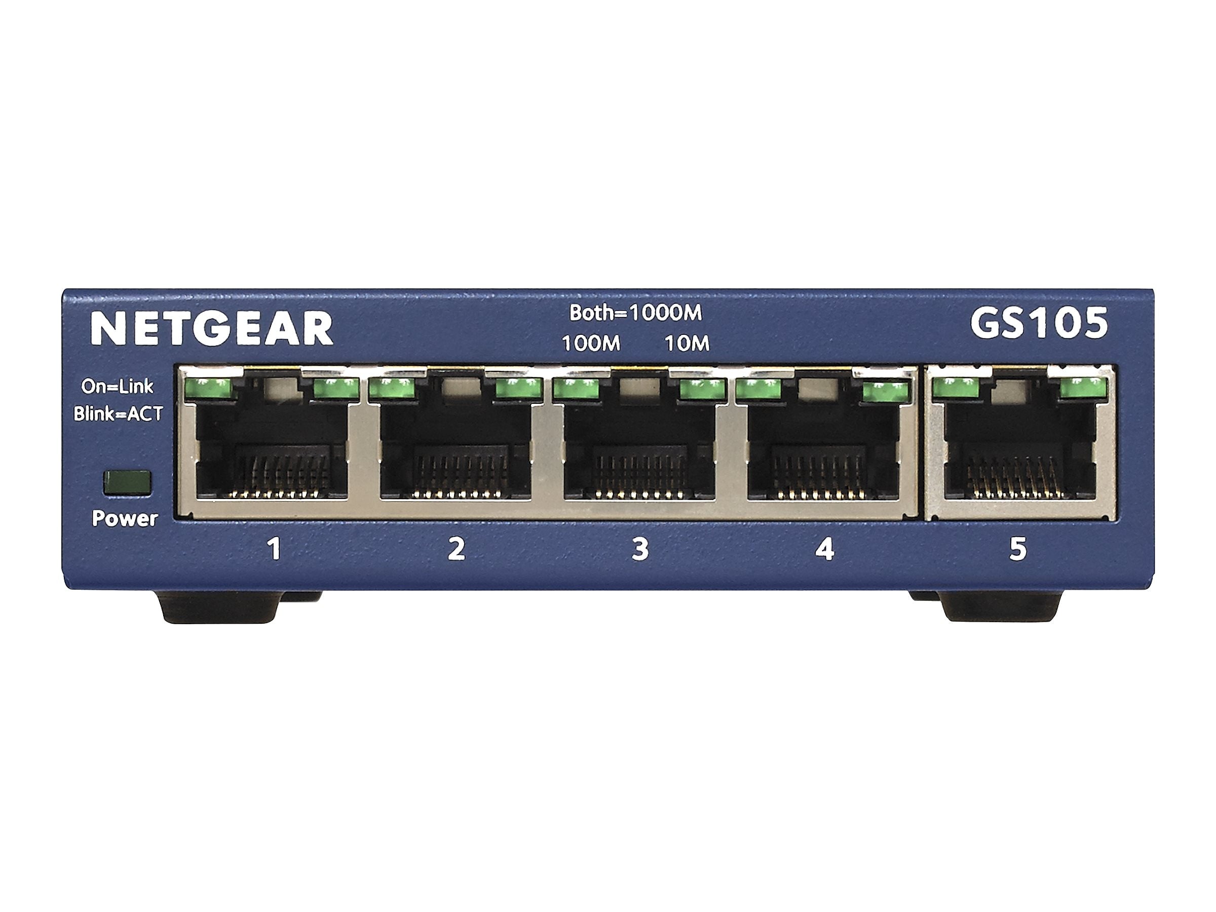 Netgear ProSAFE 5-Port Gigabit Ethernet Unmanaged Switch, Blue (GS105NA)