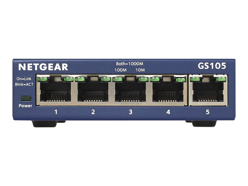Netgear ProSAFE 5-Port Gigabit Ethernet Unmanaged Switch, Blue (GS105NA)