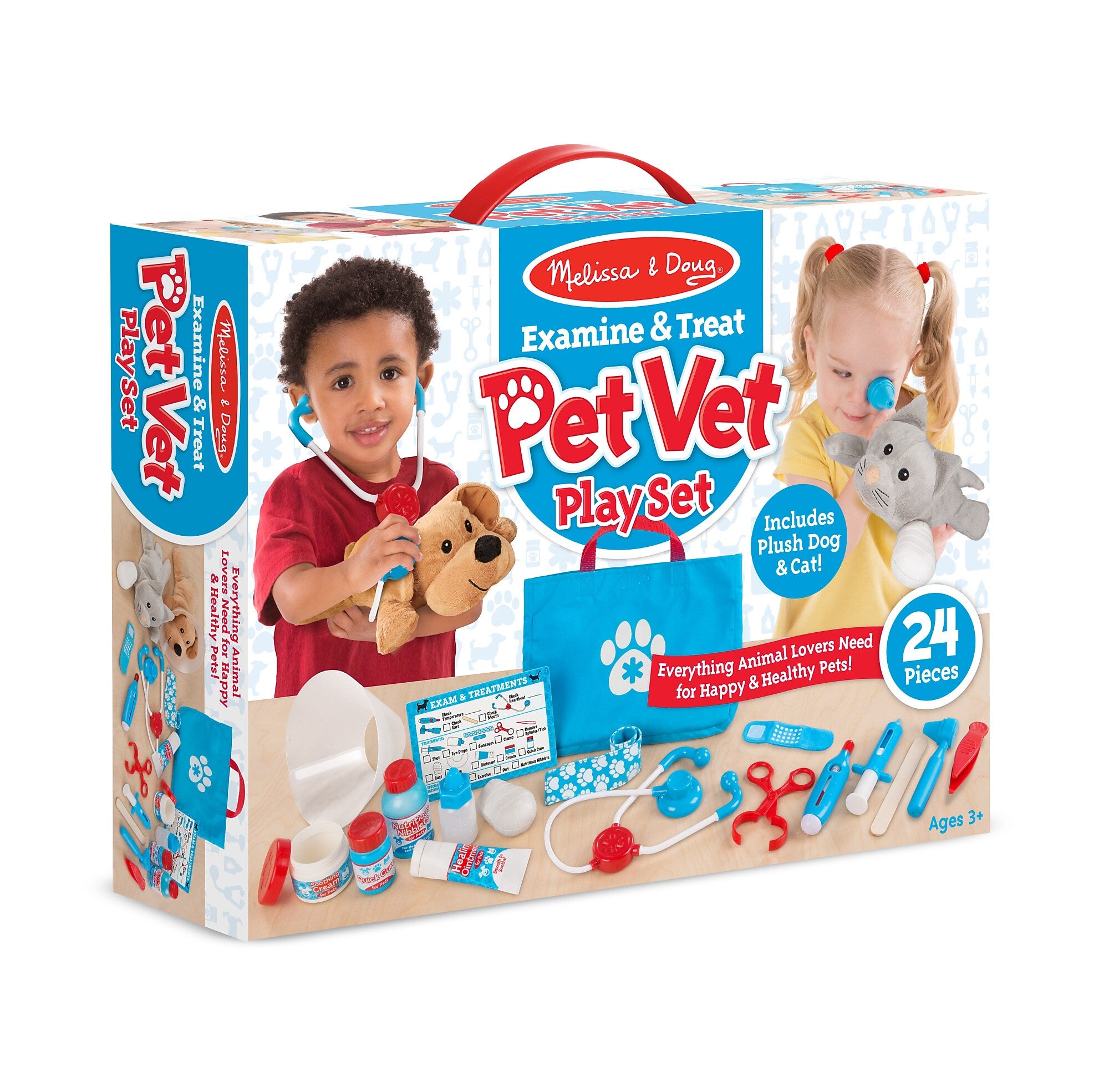 Melissa & Doug Examine & Treat Pet Vet Play Set, 6/Pack (8520)