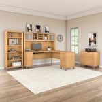 Bush Furniture Somerset 65"H 5-Shelf Bookcase with Adjustable Shelves, Maple Cross Laminate (WC81465)