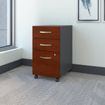 Bush Business Furniture Series C 3-Drawer Mobile Vertical File Cabinet, Letter/Legal Size, Lockable, Hansen Cherry(BSHWC24453SU)