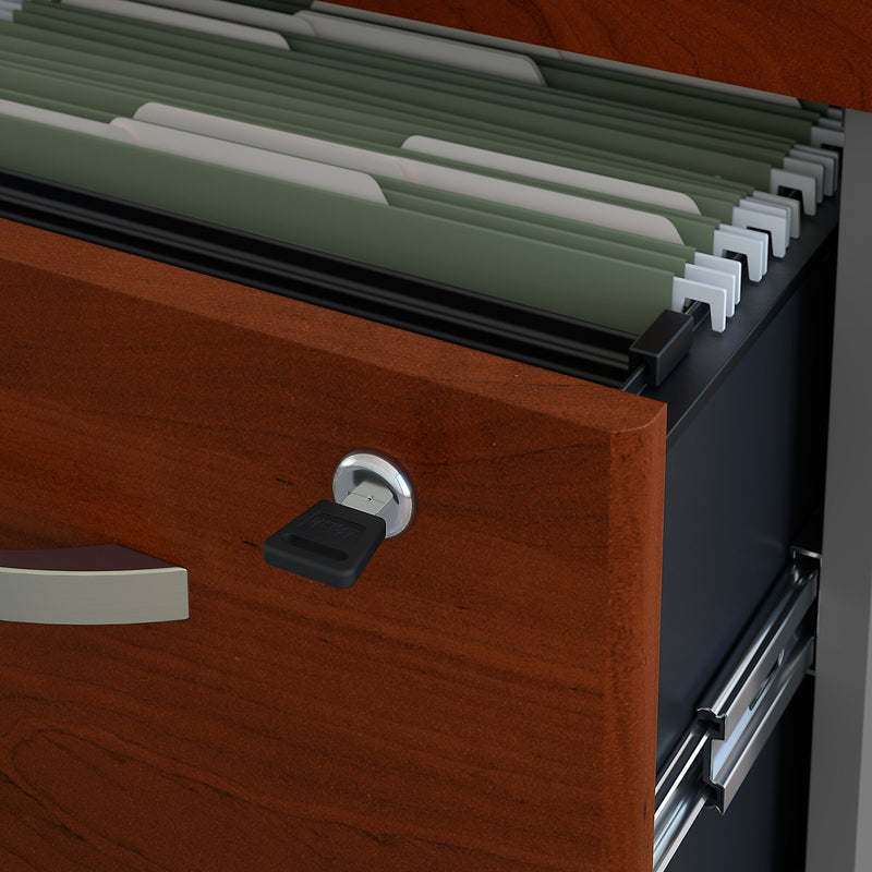 Bush Business Furniture Series C 3-Drawer Mobile Vertical File Cabinet, Letter/Legal Size, Lockable, Hansen Cherry(BSHWC24453SU)