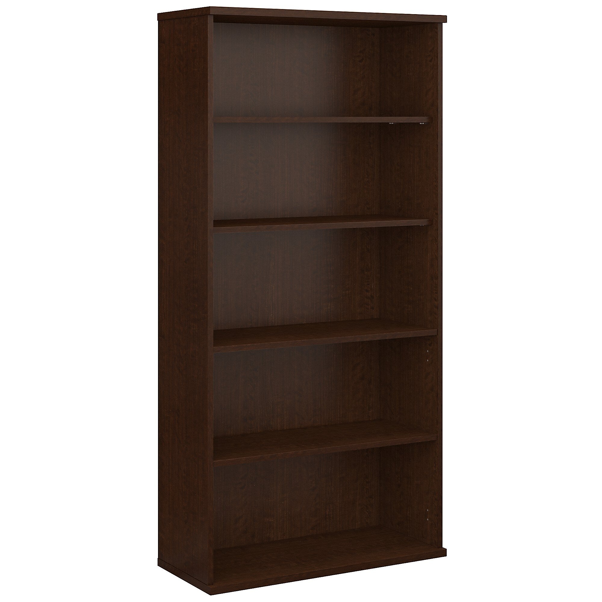 Bush Business Furniture Westfield 73" 5-Shelf Bookcase with Adjustable Shelves, Mocha Cherry Laminated Wood (WC12914)