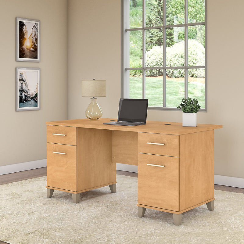 Bush Furniture Somerset 60"W Desk, Maple Cross (WC81428)