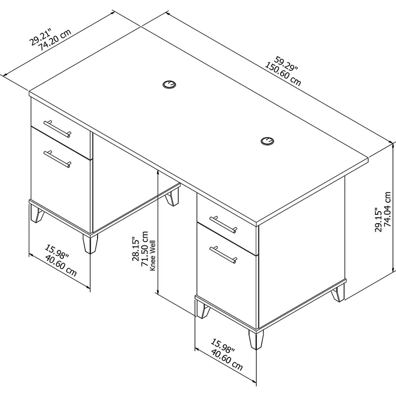 Bush Furniture Somerset 60"W Desk, Maple Cross (WC81428)