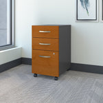 Bush Business Furniture Westfield 3-Drawer Mobile Vertical File Cabinet, Letter/Legal, Natural Cherry/Graphite Gray (WC72453SU)