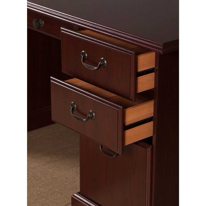 Bush Business Furniture 66"W Arlington Executive Desk with Drawers, Harvest Cherry (WC65566-03K)