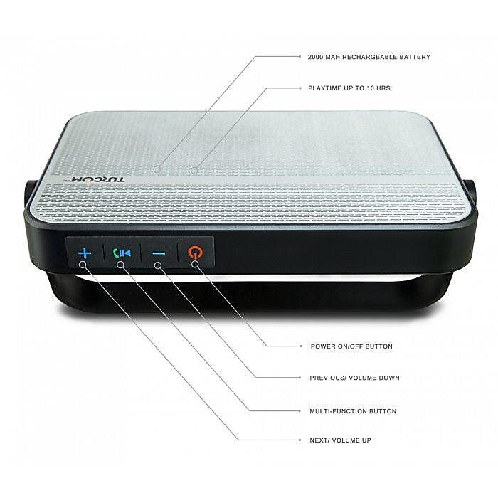 Turcom AcoustoShock Move TS-458 Portable Bluetooth Speaker Dual Speakers