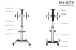 Mount-It! 2-Shelf Mobile TV Cart Height Adjustable for 32"-70" Displays (MI-875)