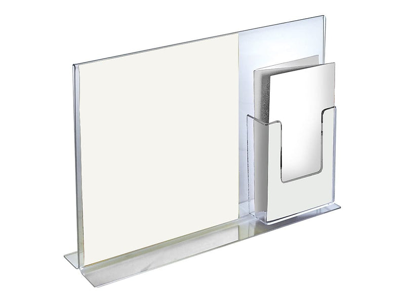 Azar Sign Holder, 14" x 11", Horizontal, Table Top, Clear, Acrylic, 2/Pack (252053)