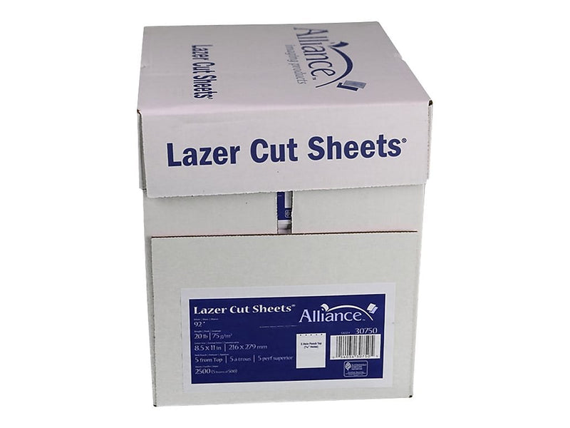 TST Impreso 8.5" x 11"5-Hole Punch Laser Paper, 20 lbs., 92 Brightness, 500/Ream, 5 Reams/Carton (30750)