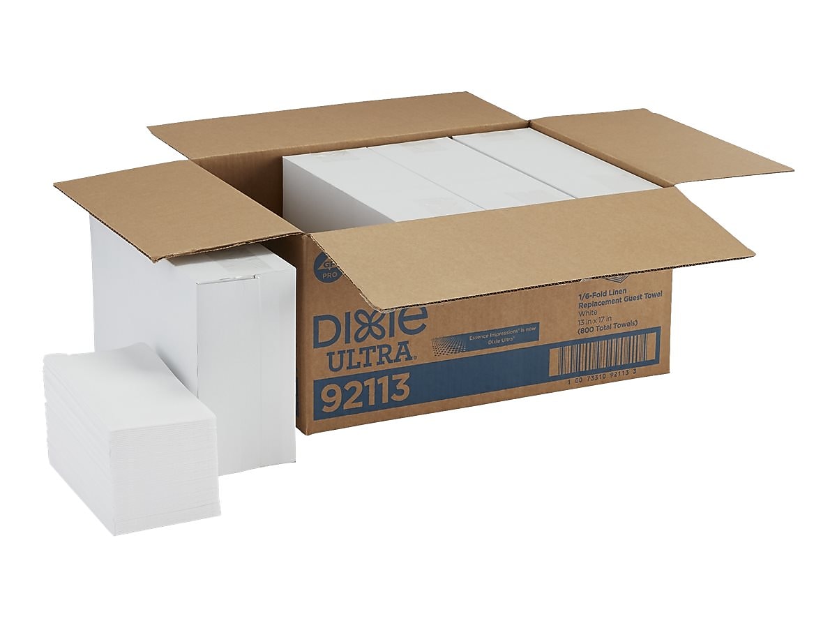 Dixie Ultra Guest Towel Paper Towels, 1-ply, 200 Sheets/Pack, 4 Packs/Carton (92113)