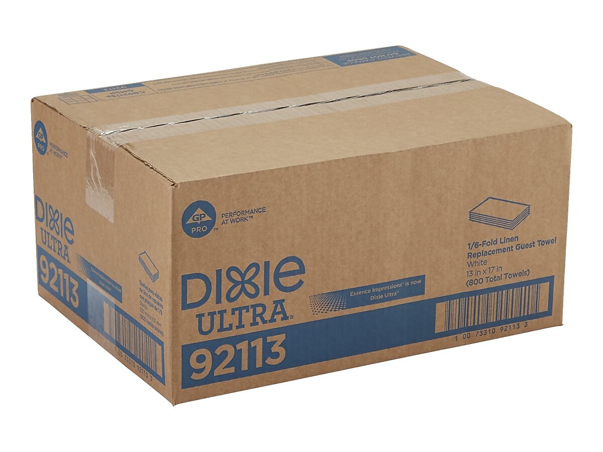 Dixie Ultra Guest Towel Paper Towels, 1-ply, 200 Sheets/Pack, 4 Packs/Carton (92113)