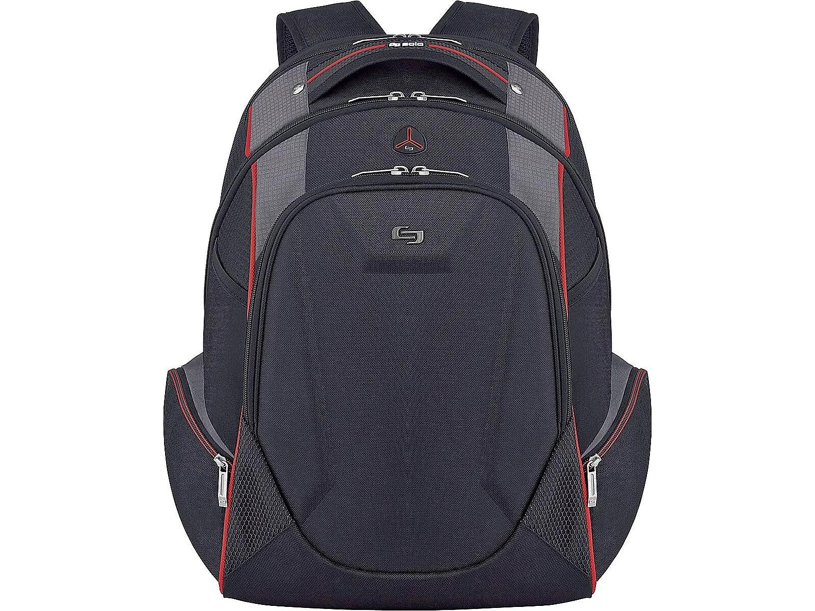 Solo New York Force Launch Backpack, Solid, Black/Red/Gray (ACV711-4)