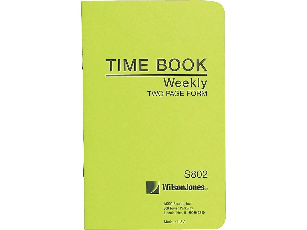 Wilson Jones Foreman's Time Book, 4.25" x 6.8", Green, 36 Sheets/Book (S802)