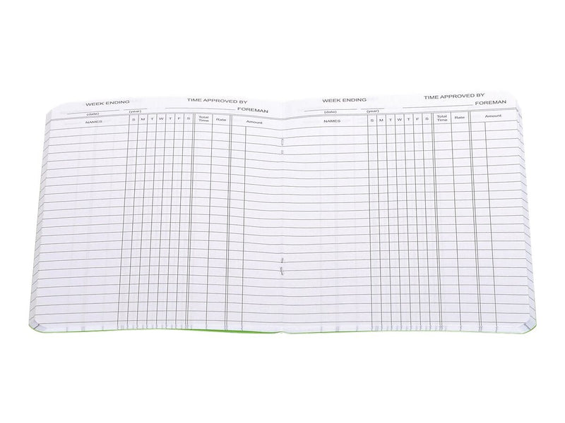 Wilson Jones Foreman's Time Book, 4.25" x 6.8", Green, 36 Sheets/Book (S802)