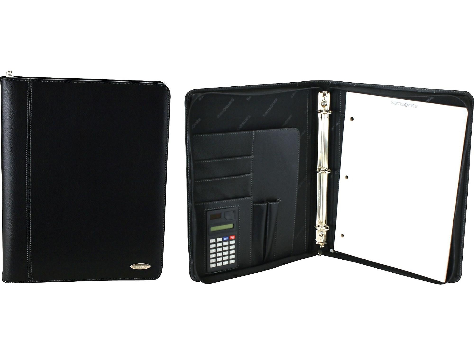 Samsonite Vinyl Padfolio with Zipper Closure, Black (7201)