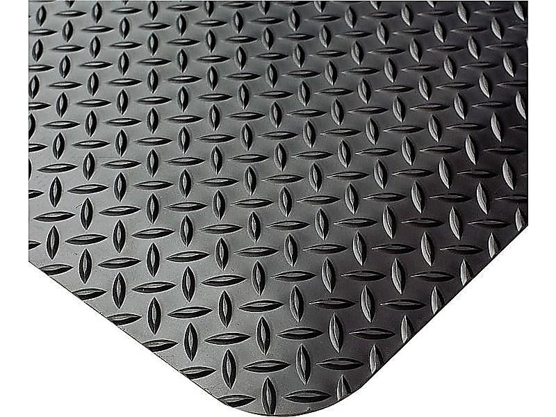 Crown Industrial Deck Plate Anti-Fatigue Floor Mat, 24" x 36", Black (CWNCD0023DB)