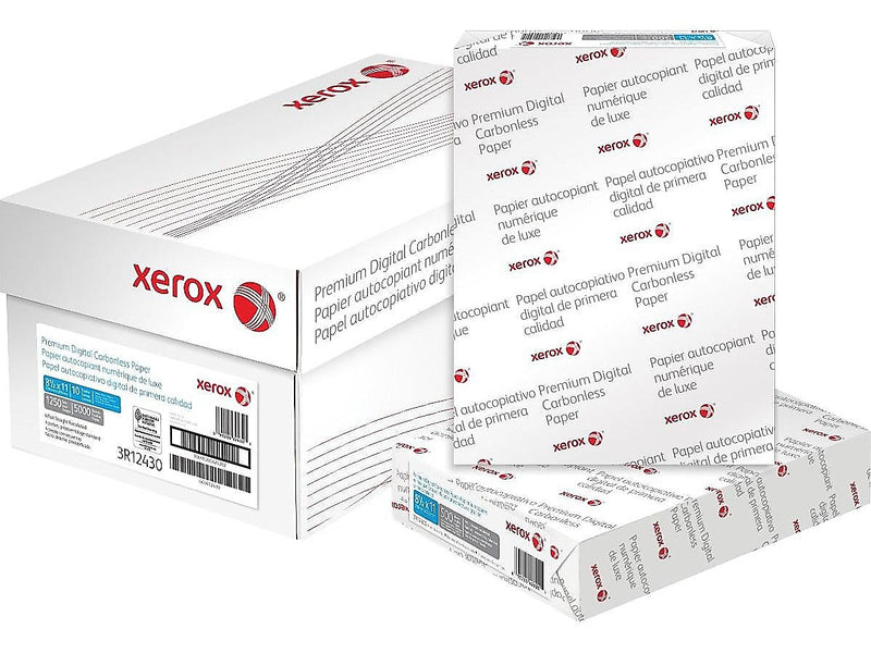 Xerox Revolution Carbonless Paper, 8.5" x 11", 20 lbs, 92 Brightness, 1250/Ream, 4 Reams/Carton (3R12430)