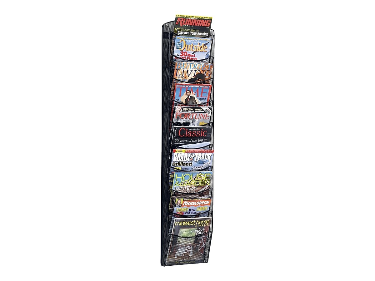 Safco Onyx 10-Pocket Steel Letter Size Wall File, Black (5579BL)