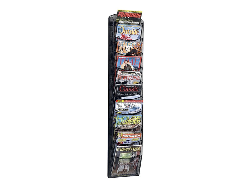 Safco Onyx 10-Pocket Steel Letter Size Wall File, Black (5579BL)