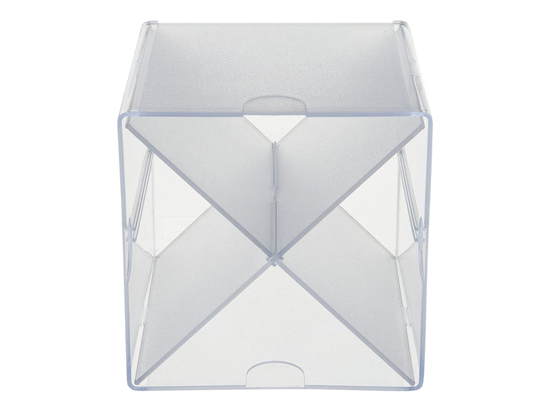 Deflect-O Cube 4 Compartment Stackable Plastic Compartment Storage, Clear (350201)