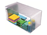 Deflect-O Cube 1 Compartment Stackable Plastic Compartment Storage, Clear (350501)