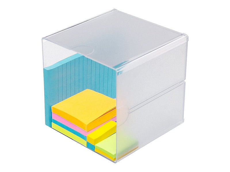 Deflect-O Cube 1 Compartment Stackable Plastic Compartment Storage, Clear (350401)