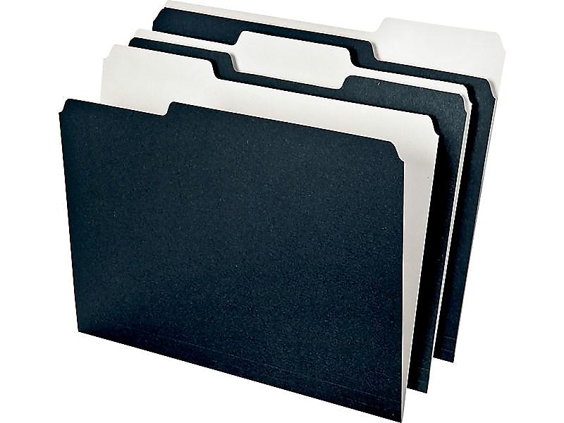 Pendaflex Earthwise Recycled File Folder, 1/3-Cut Tab, Assorted, Letter Size, Black/White, 50/Pack (16101EE)