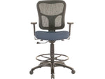 Tempur-Pedic Fabric Drafting Stool with Backrest and Footrest with Lumbar Support, Navy (TP8200-NAVY)