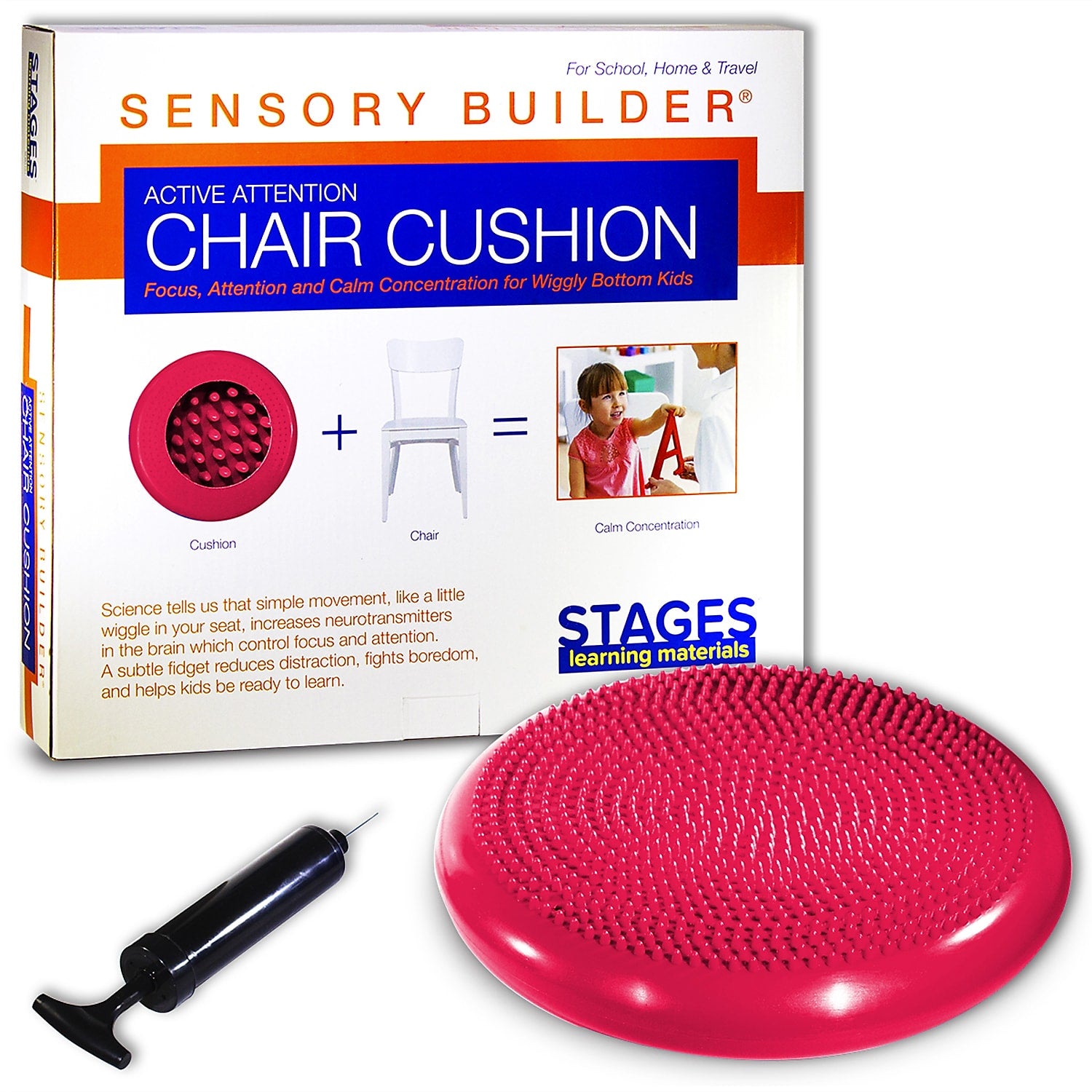 Stages Learning Materials Sensory Builder® Active Attention Chair Cushion, Red (SLM2102)