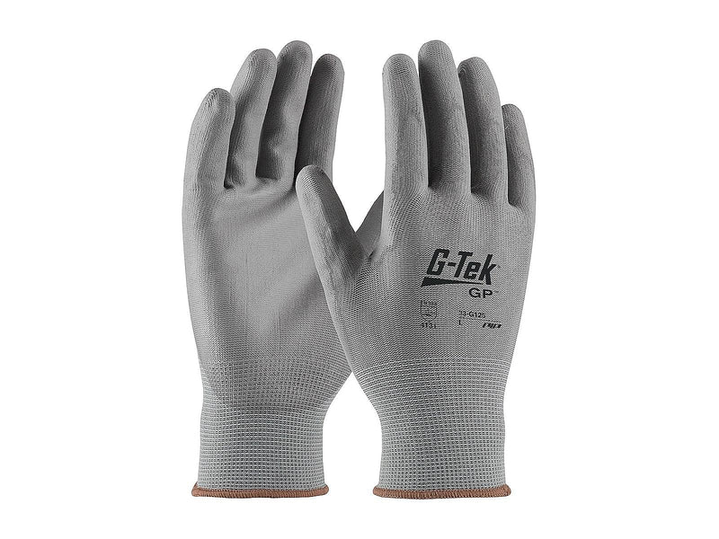 G-Tek 33-G125 Polyurethane Coated Nylon Gloves, Medium, 13 Gauge, Gray, 12 Pairs (33-G125/M)