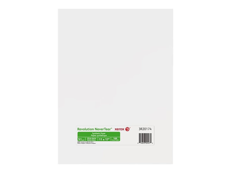 Xerox Revolution NeverTear Matte Photo Paper, 11" x 17", 100 Sheets/Pack (3R20174)