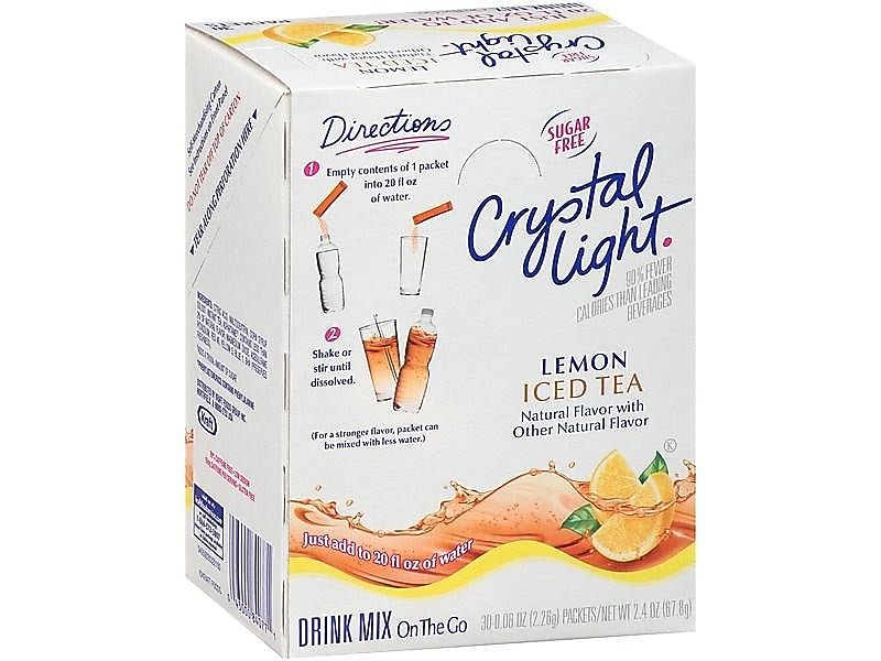 Crystal Light On The Go Lemon Powder Tea, 0.08 oz., 30/Box (00757)