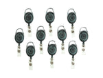 Staples Metal Carabiner Badge Reels, 30" Retractable Cord Length, Metal, Smoke, 10/Pack (41792-CC)