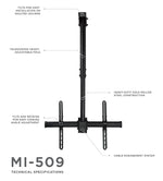 Mount-It! Height Adjustable Ceiling TV Mount Bracket for 32-70" Flat Screens (MI-509L)