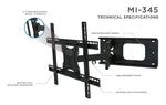 Mount-It! Full Motion Corner TV Wall Mount Bracket for 32" to 70" Flat Screen TVs (MI-345)