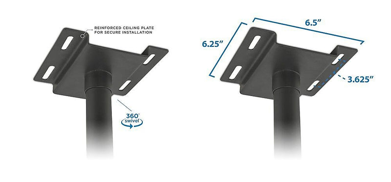 Mount-It! Dual TV Ceiling Mount, Full Motion Mount for 32" to 75" Flat Screen TVs (MI-502B)